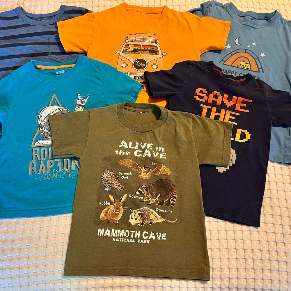 Blue and Orange Short Sleeve Tees Casual Collection